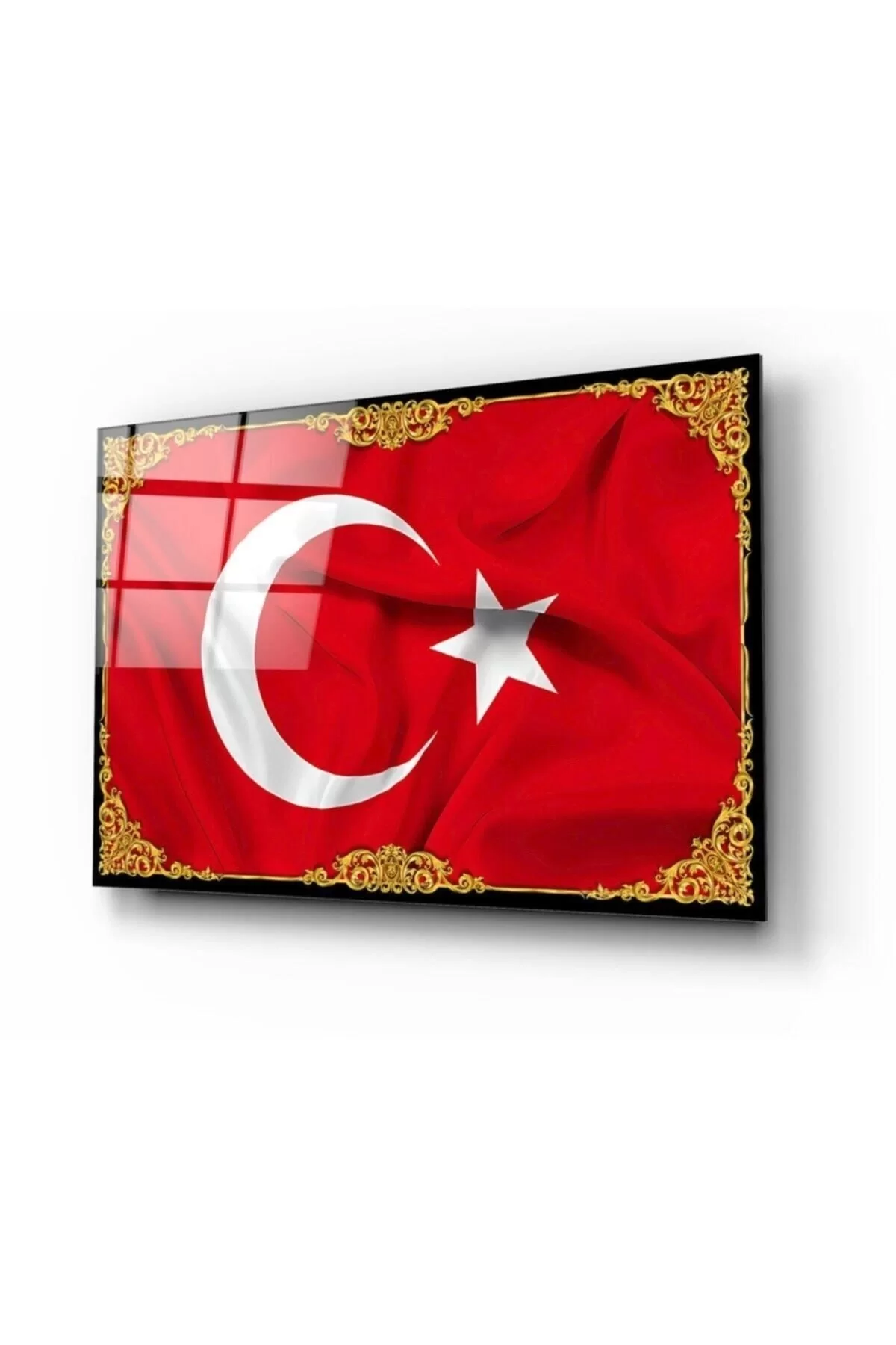 Turkish Flag Glass Painting