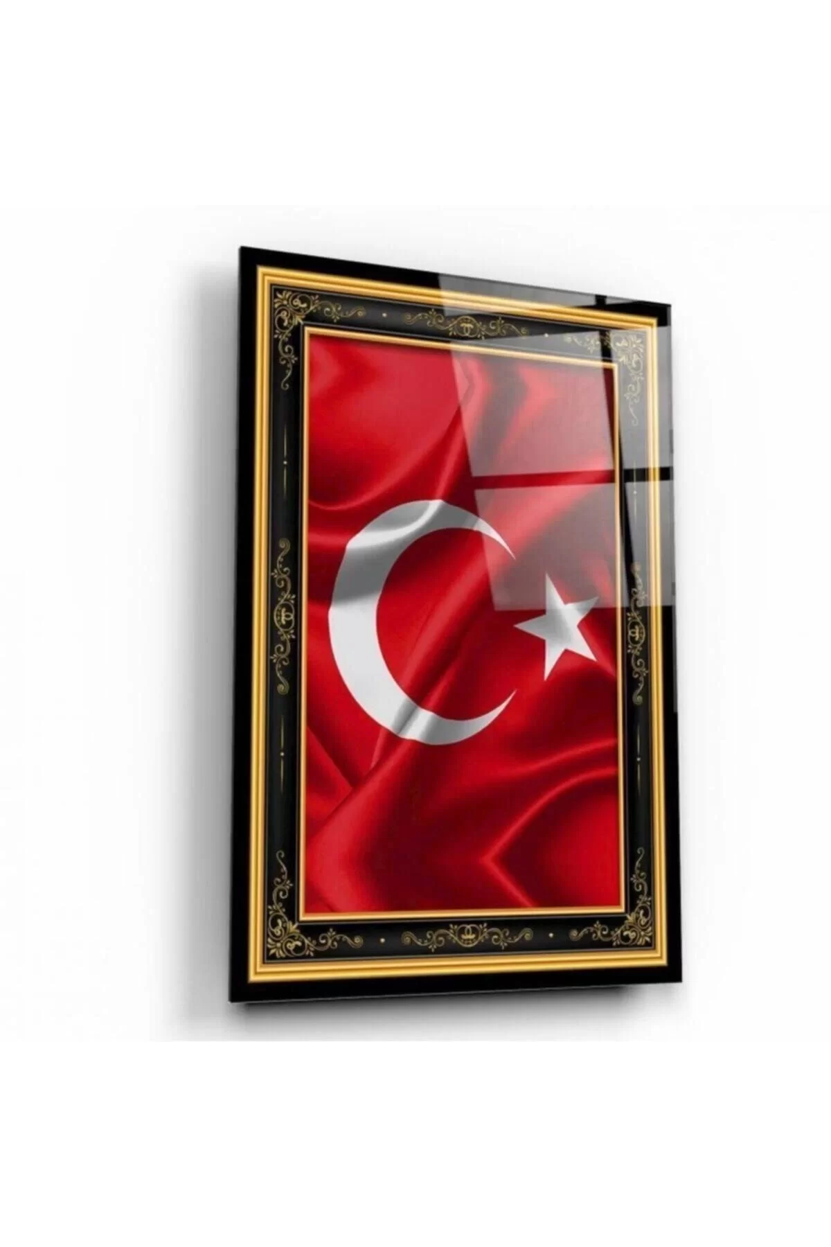 Turkish Flag Glass Painting