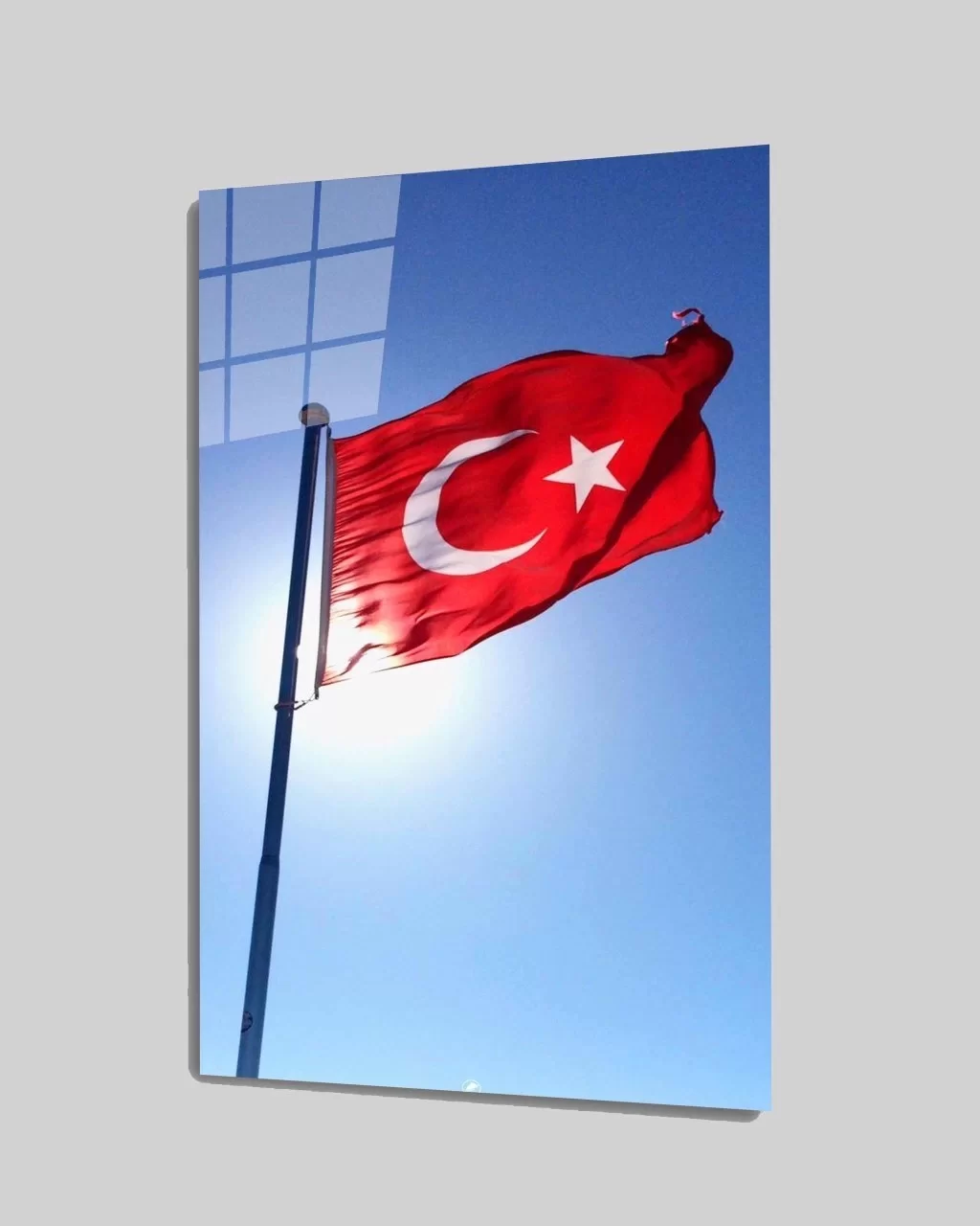 Turkish Flag Glass Painting