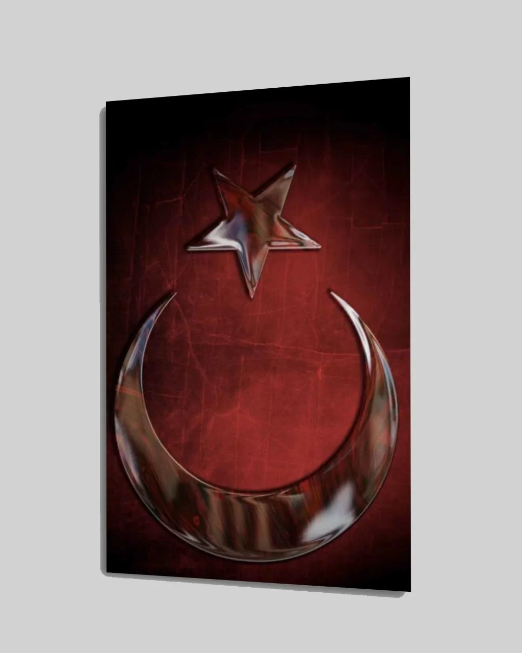 Turkish Flag Glass Painting