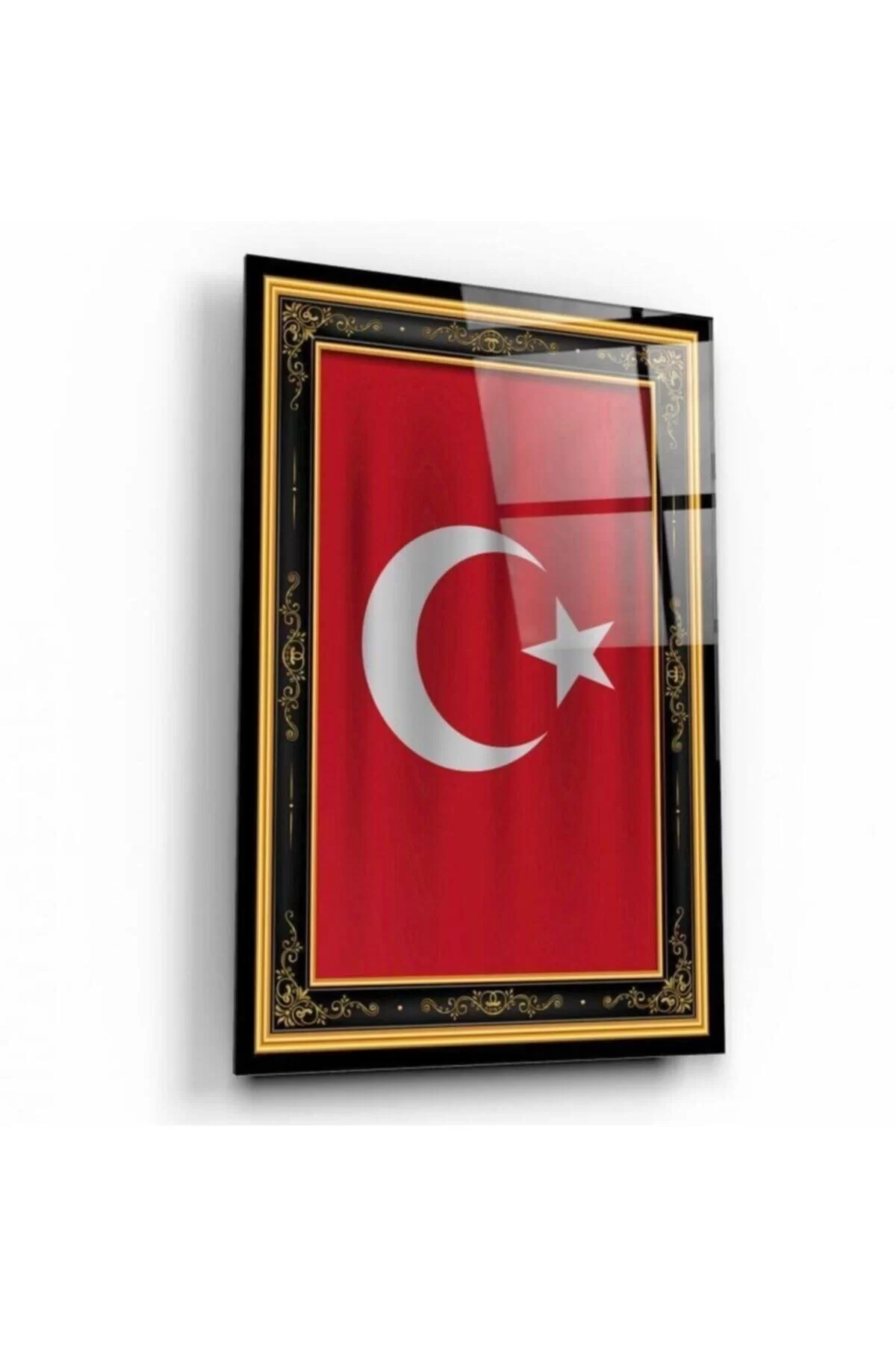 Turkish Flag Glass Painting