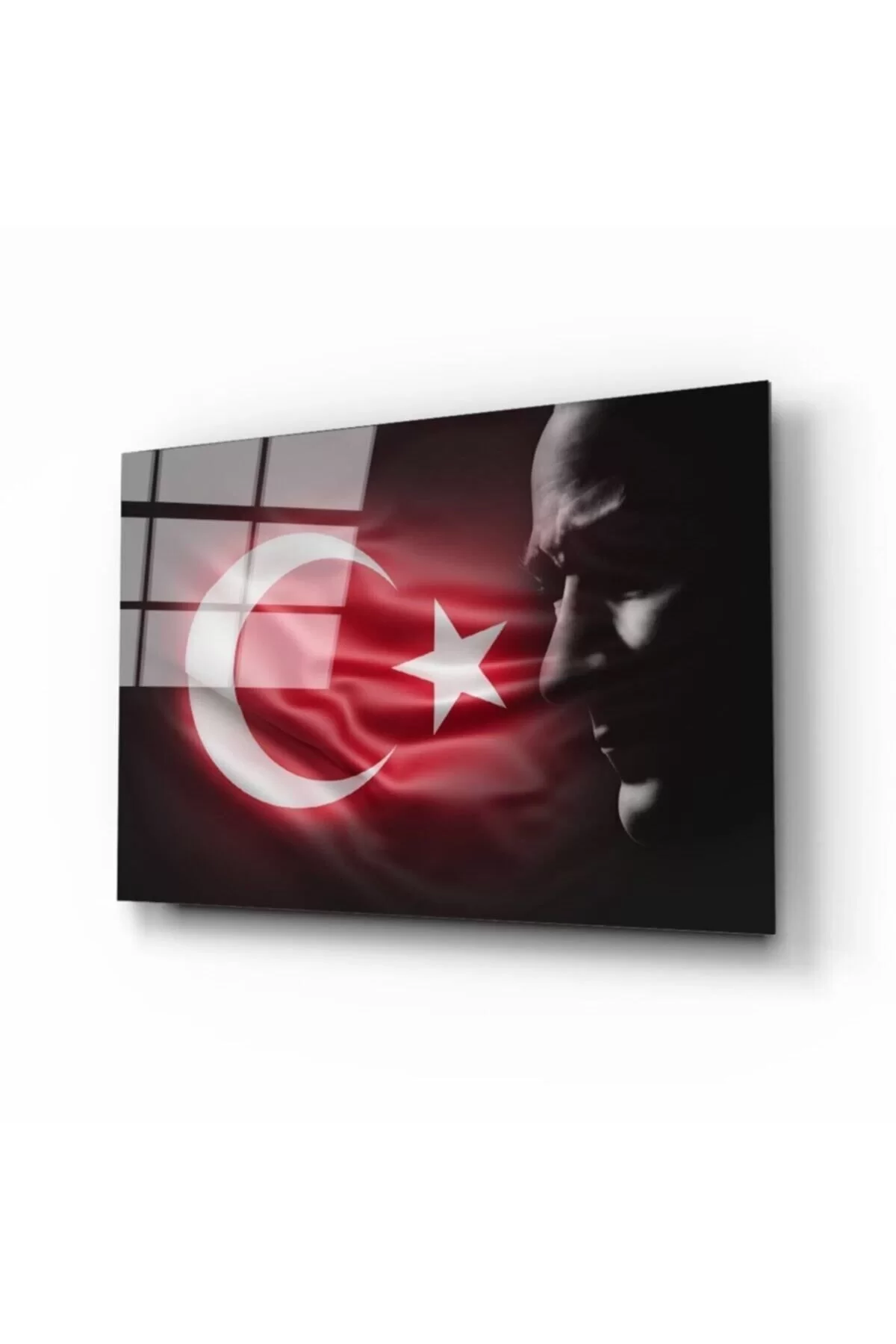 Turkish Flag and Ataturk Silhouette 2 Glass Paintings