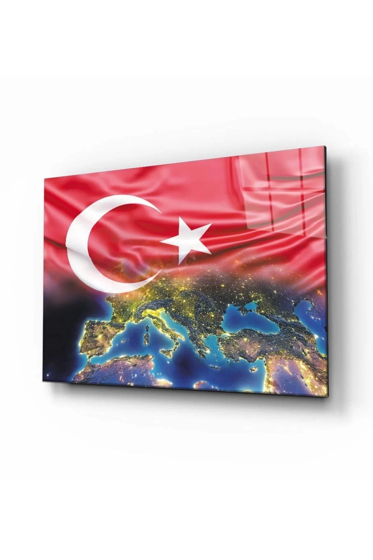 Turkish Flag And World Glass Painting 4mm Durable Tempered