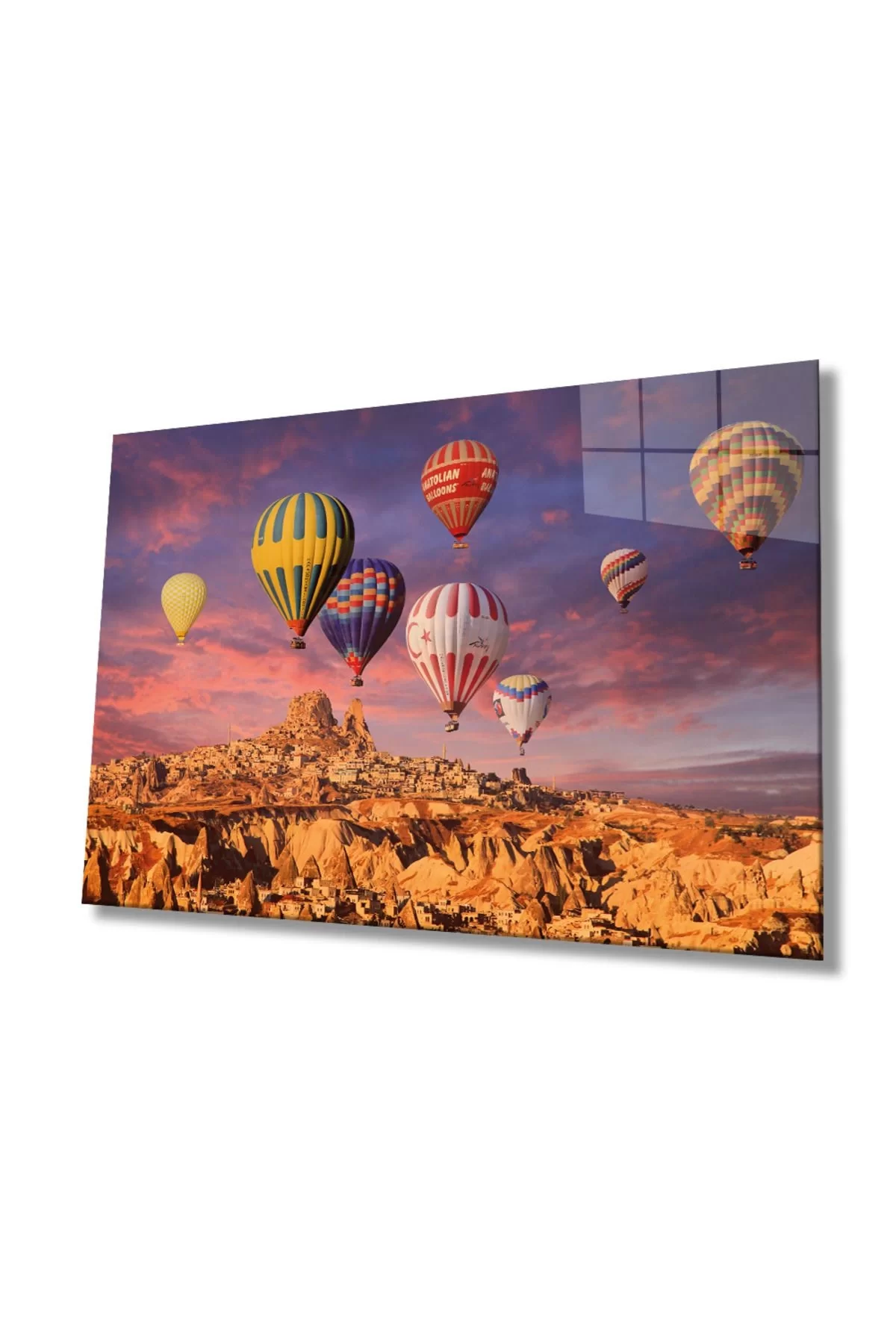 Flying Balloons Cappadocia, Home and Office Wall Decoration, Tempered 4 Mm