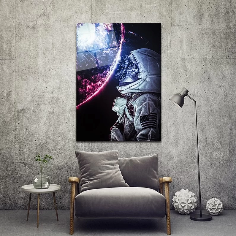 Space Astronaut Glass Painting