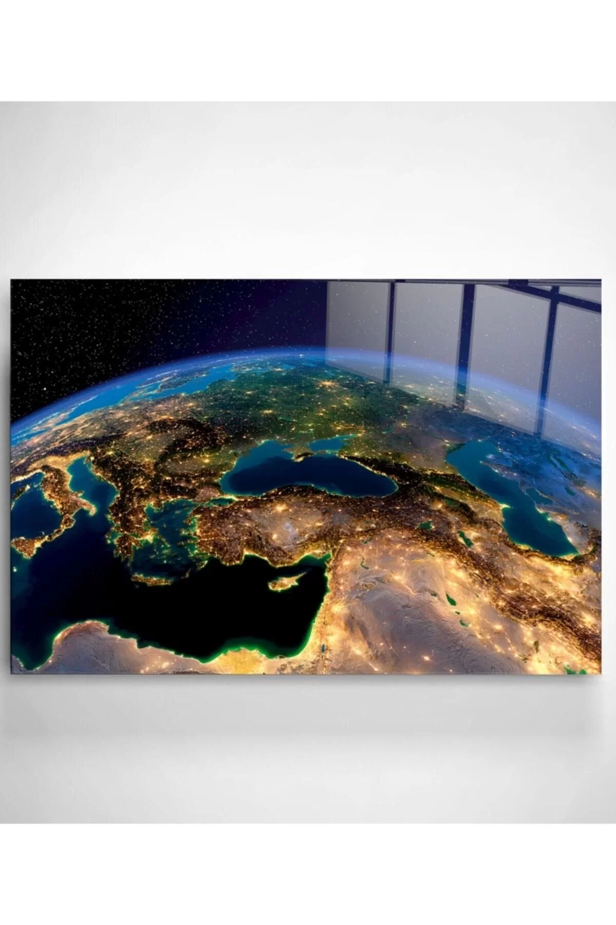 Türkiye from Space Glass Painting 60x90