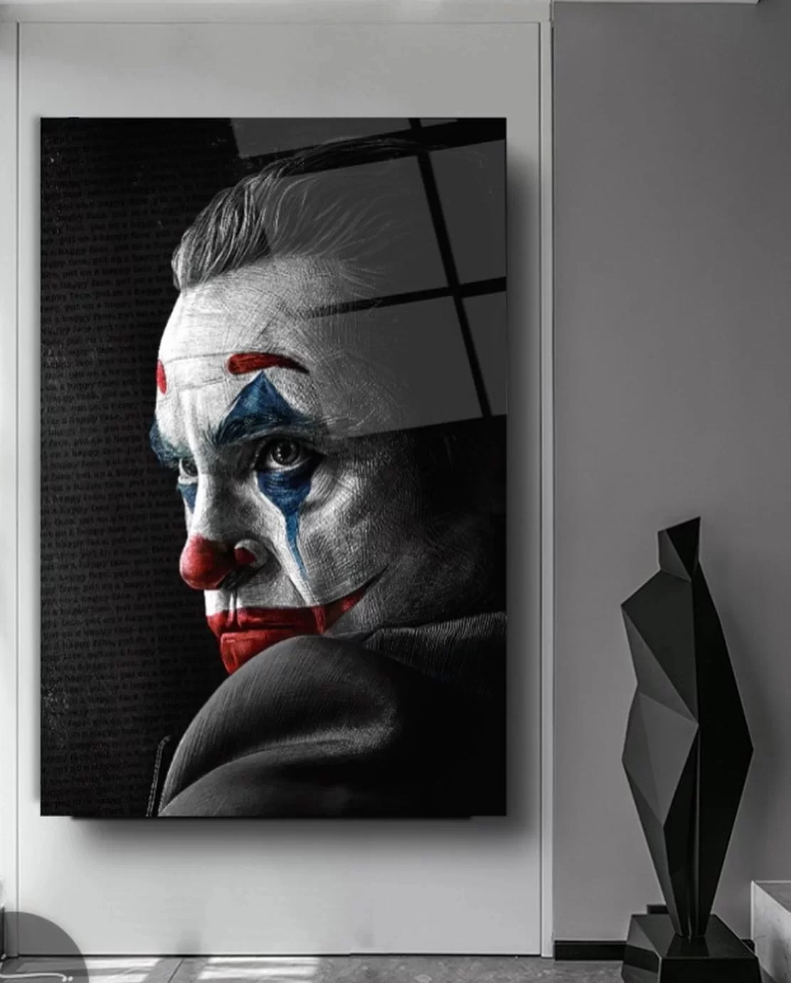 Sad Joker Artistic Glass Painting