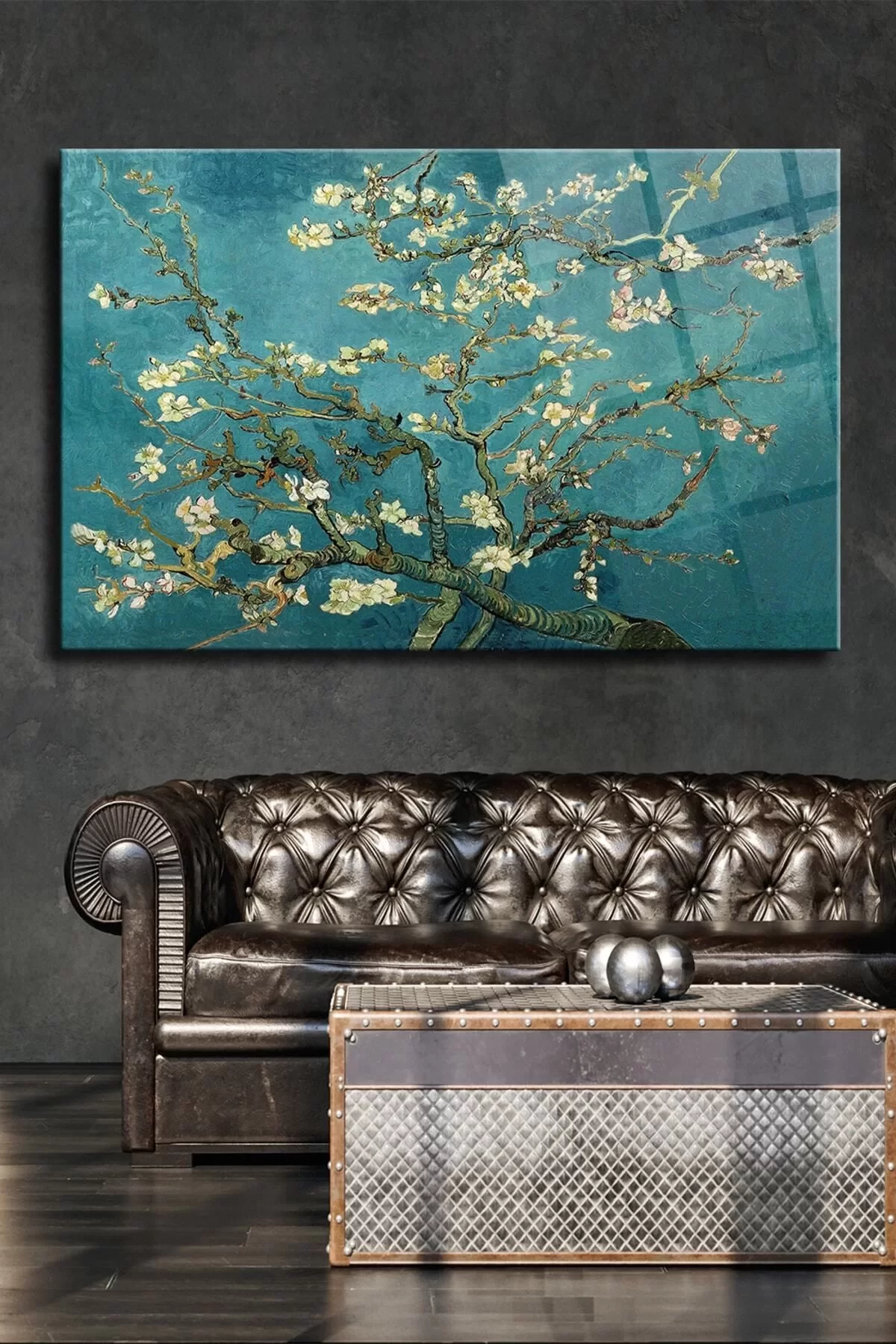 Van Gogh Flower Glass Painting, Wall Decoration Products, Home Decoration,