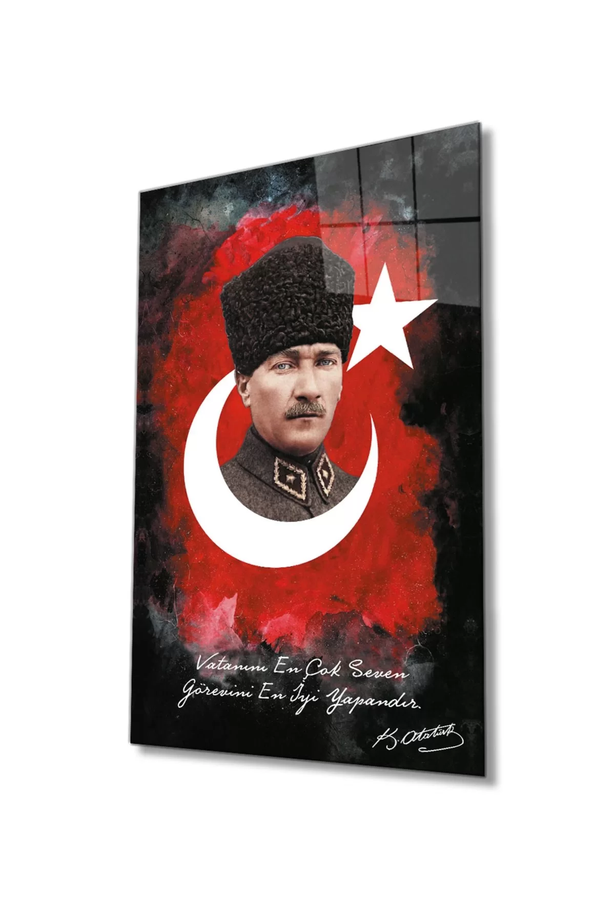 The one who loves his country the most is the one who does his duty best Atatürk Turkish Flag