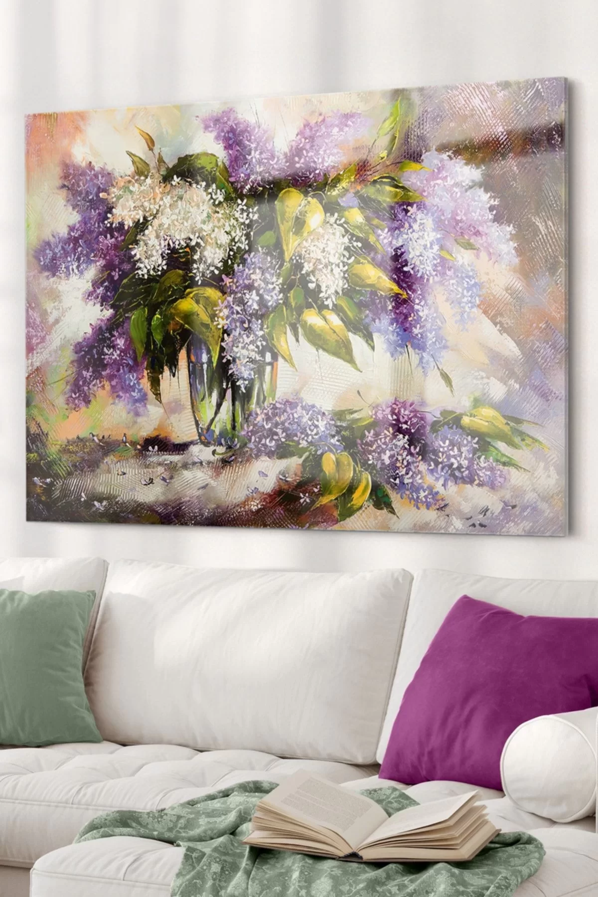 Vase And Flower Themed | Flower Themed Glass Table | 50x70cm