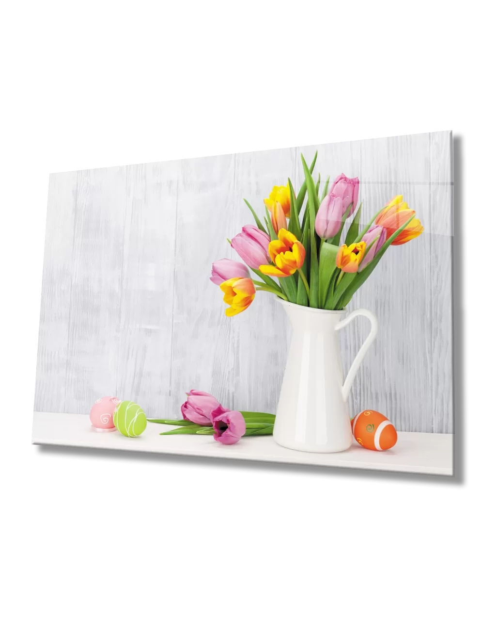 Colorful Flowers In Vase Table