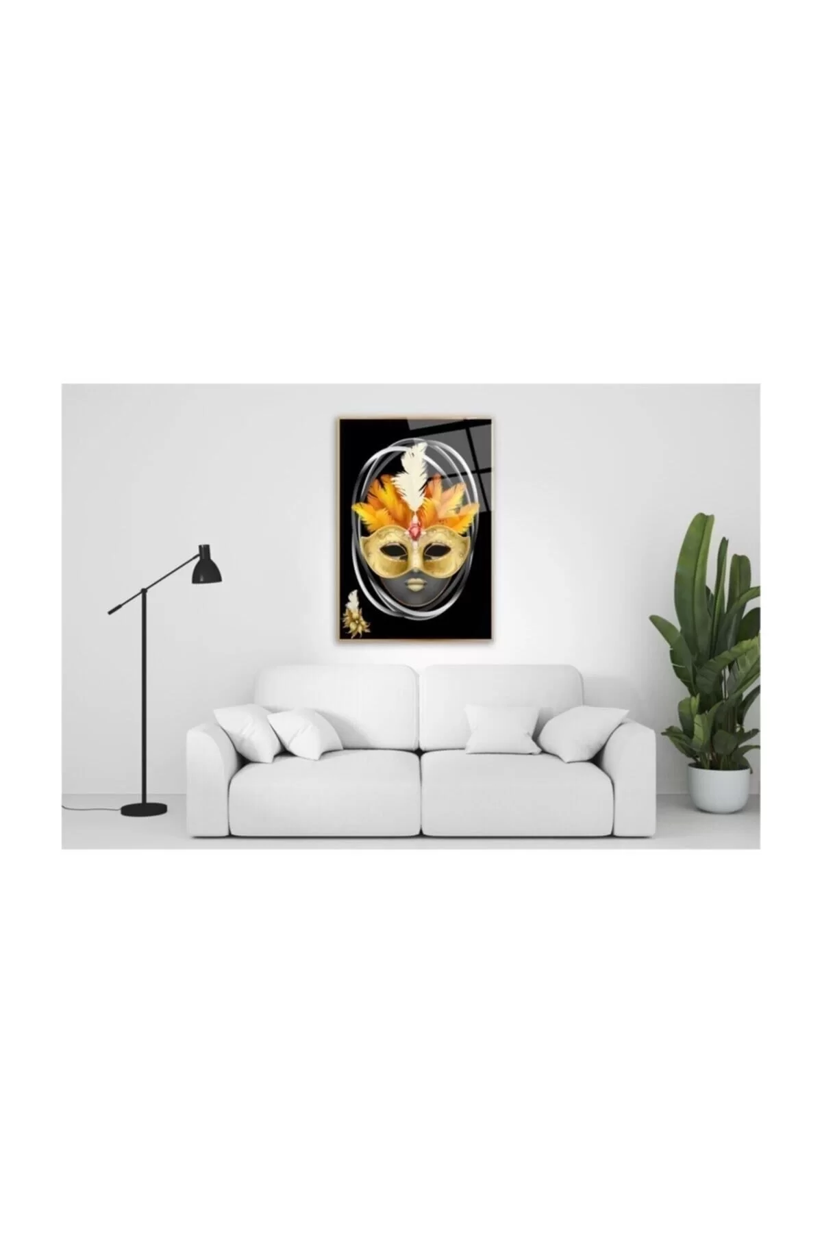 Venetian Mask Glass Painting 50x70 Cm