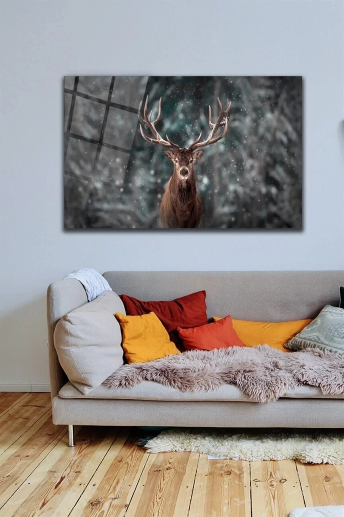 Wild Deer Glass Painting Wall Decoration