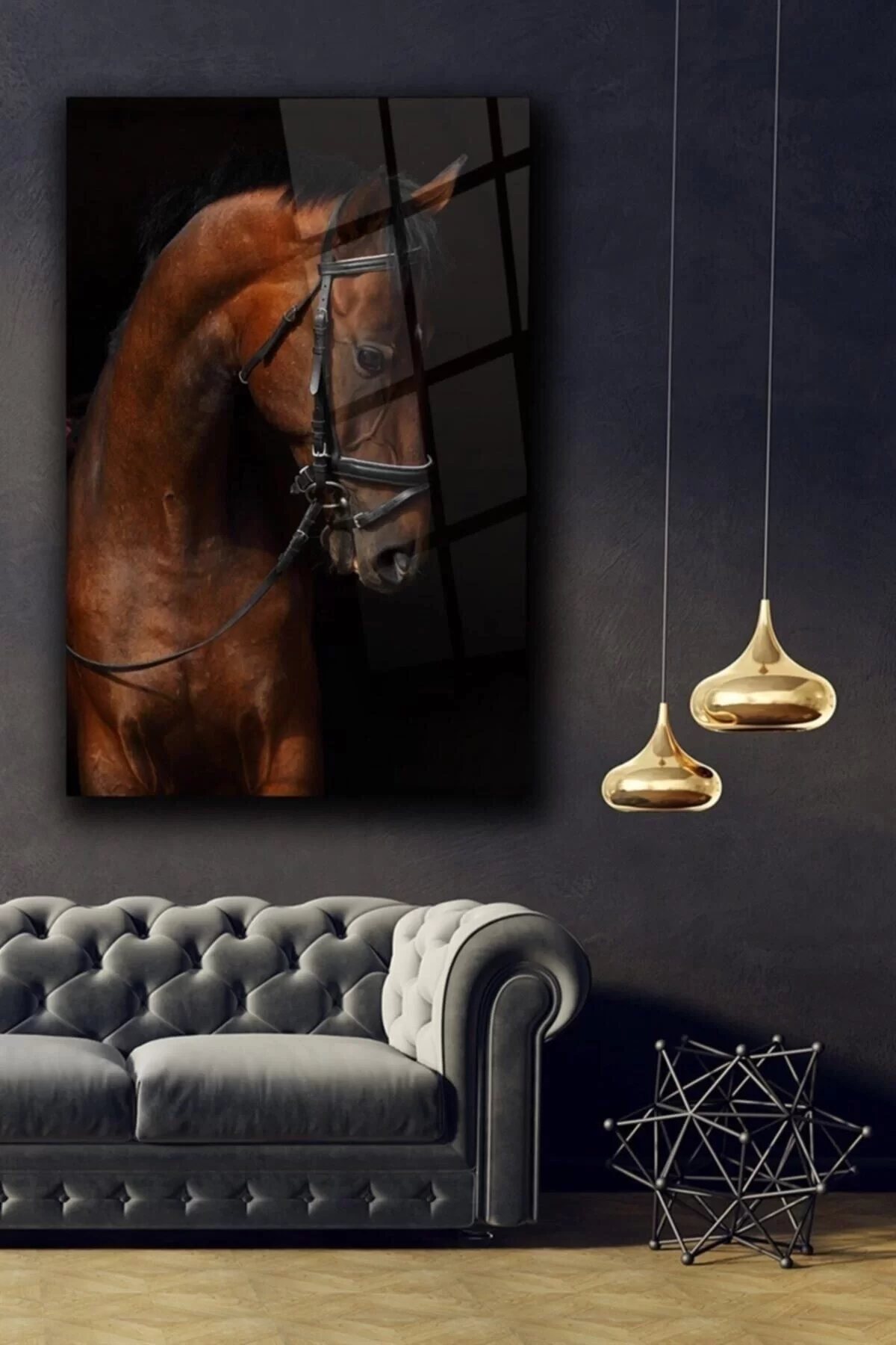 Race Horse Portrait Glass Painting Wall Decoration