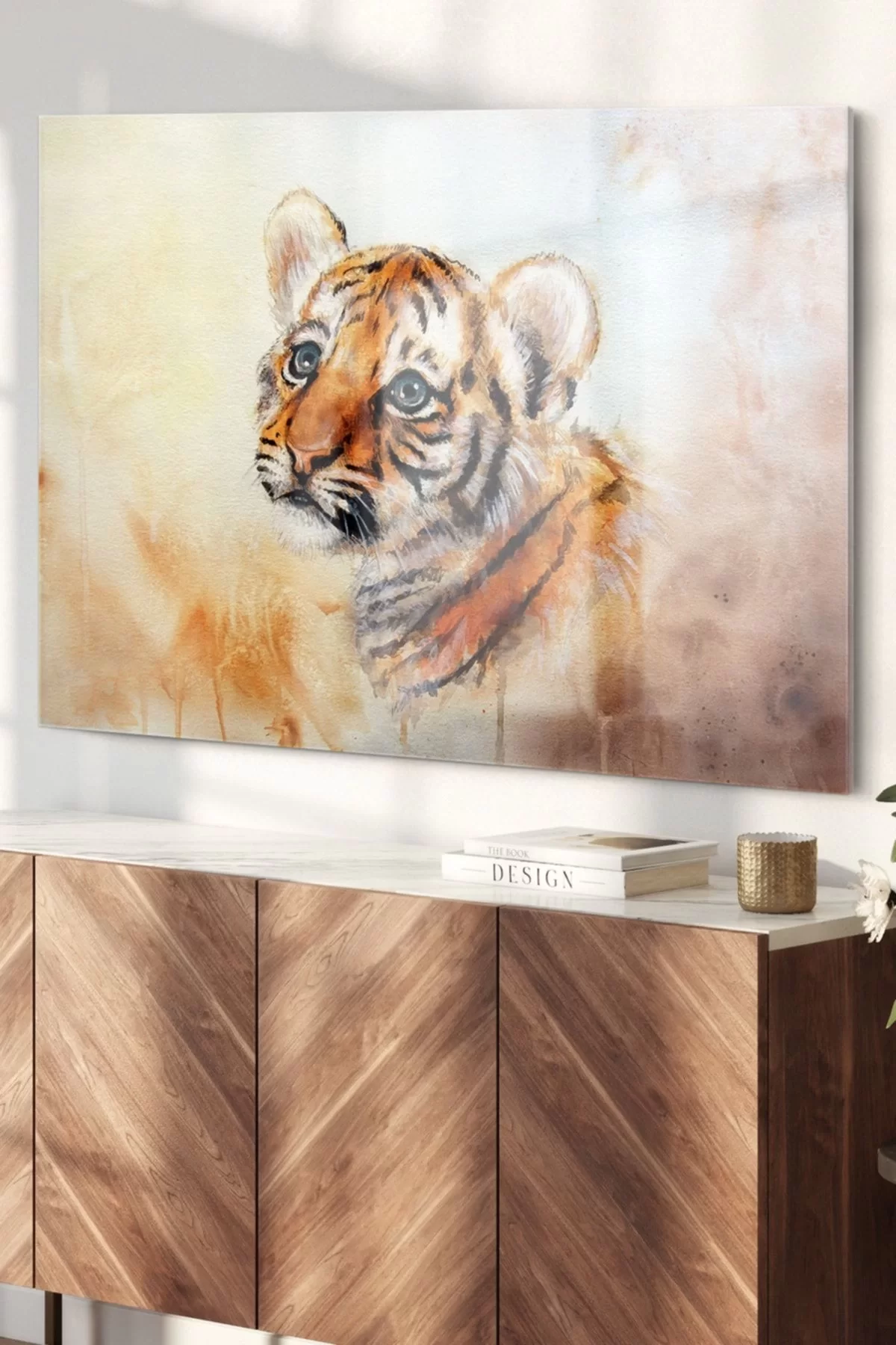 Baby Tiger | Animal Themed Glass Painting | 50x70cm