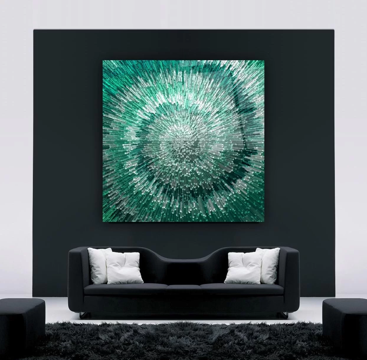 Green Ice Artistic Glass Painting