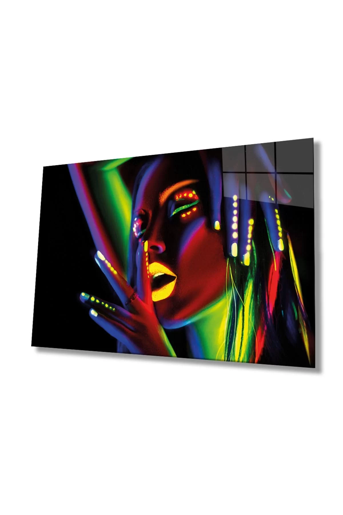 Green Yellow Red Purple Glitter Woman, Home And Office Wall Decoration,