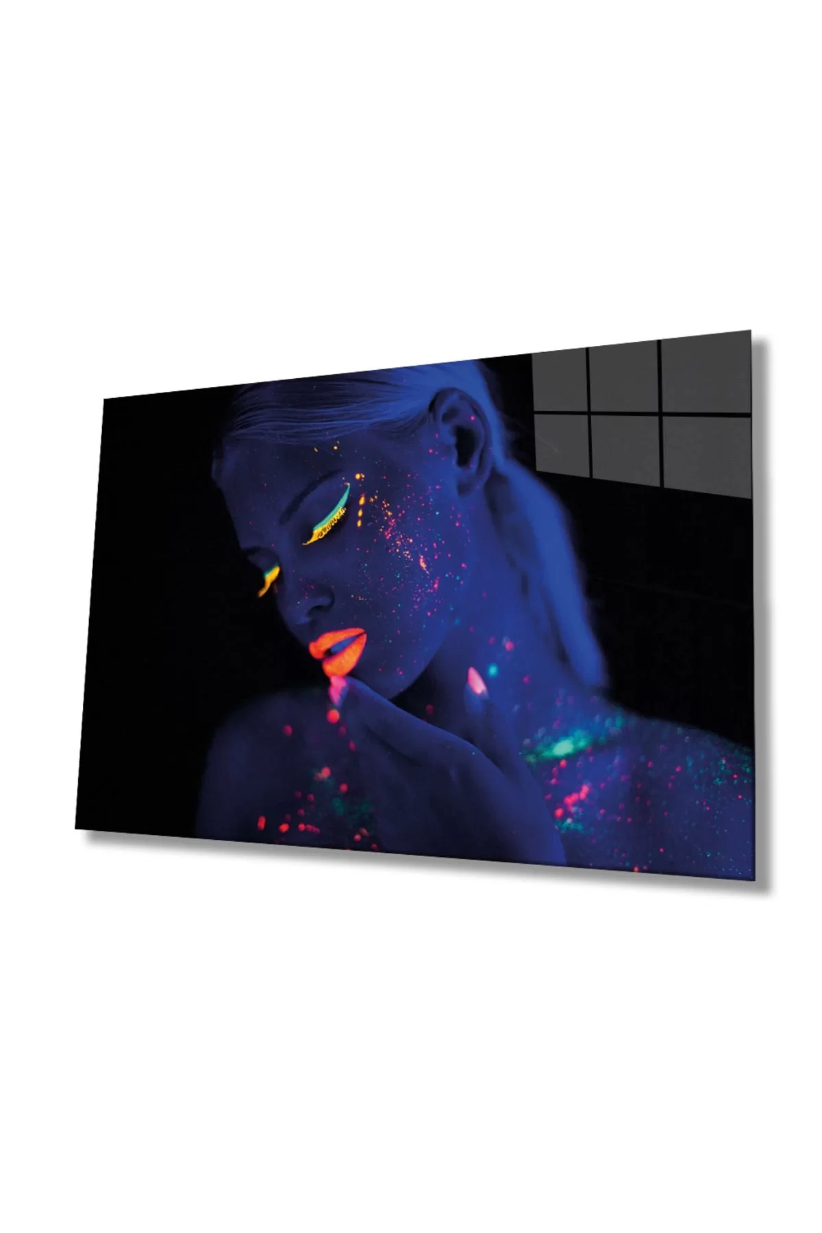 Green Yellow Orange Purple Glitter Woman, Home And Office Wall Decoration,