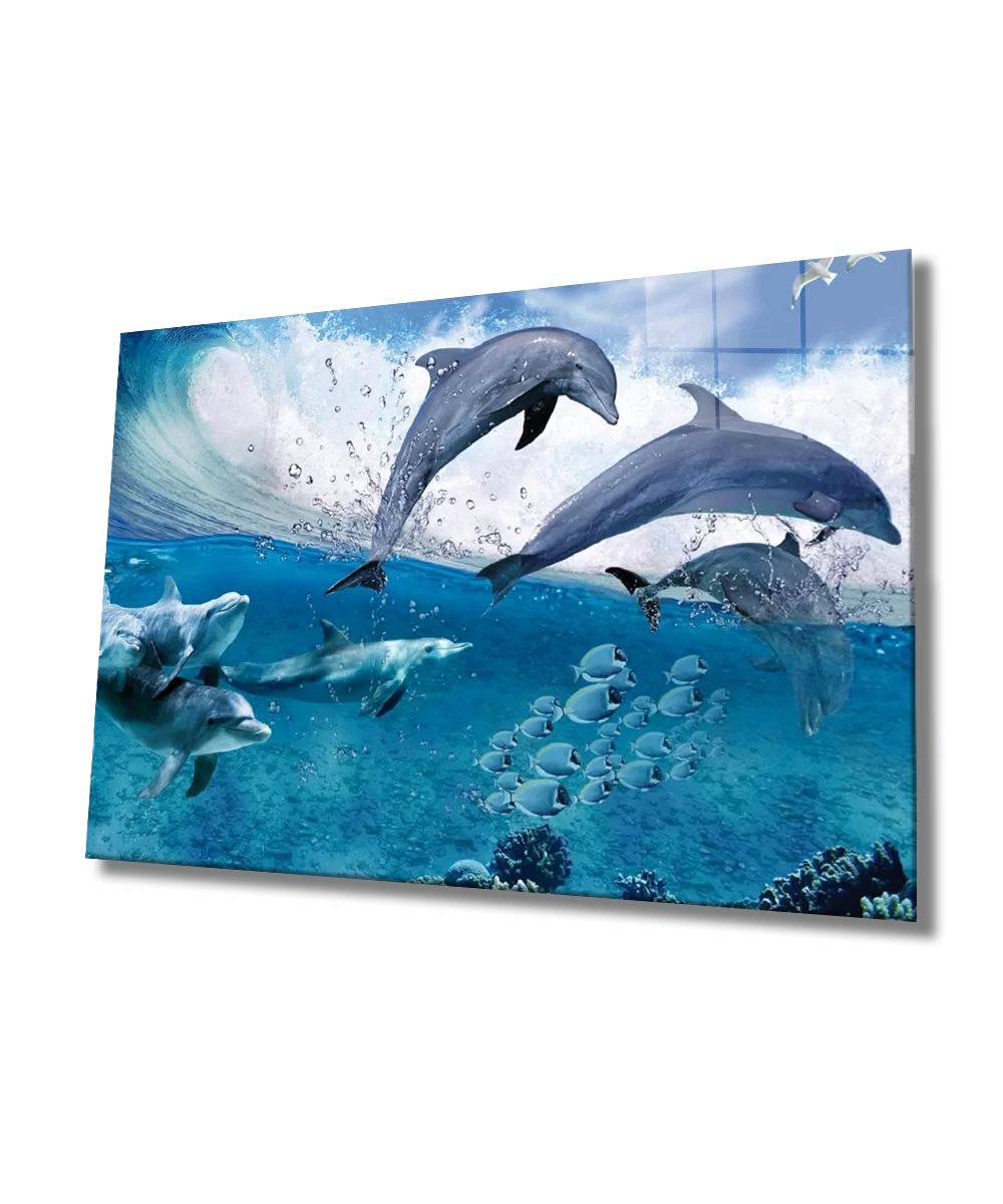 Dolphin Fish Glass Painting Dolphins