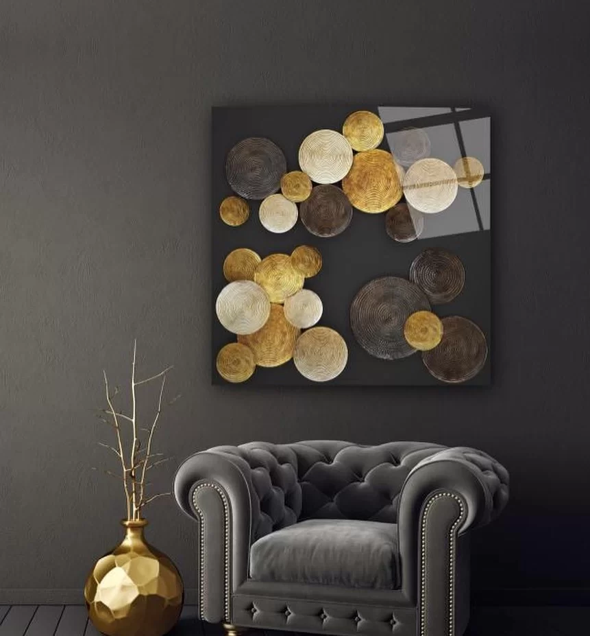 Round Patterned Artistic Glass Painting