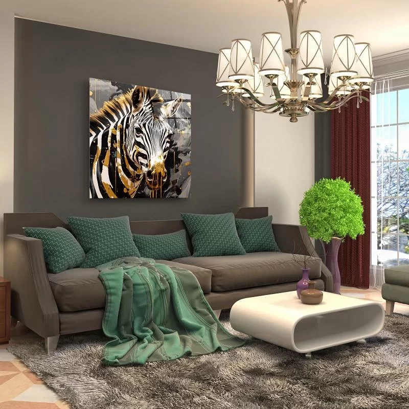 Zebra Artistic Glass Painting