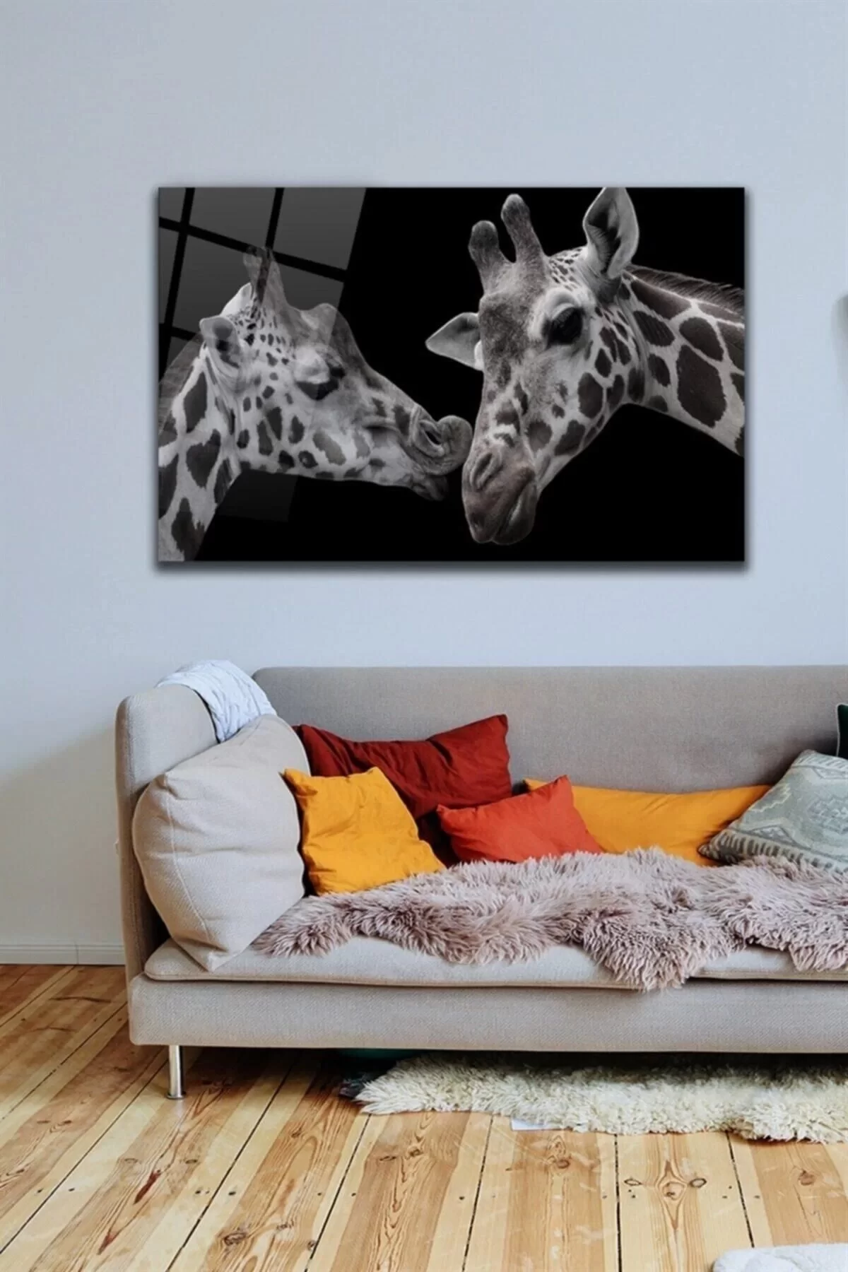 Giraffe Glass Painting Wall Decoration