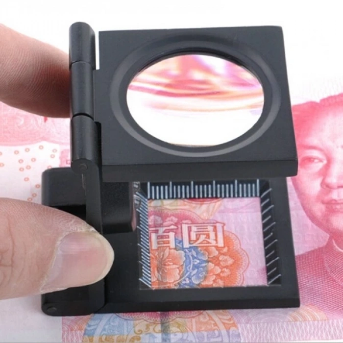 -25x25 Mm Full Çelik Kaplı Katlamalı Büyüteç Th-9005b