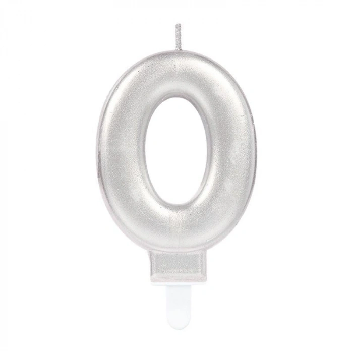 0 Rakam Mum Gümüş Renk