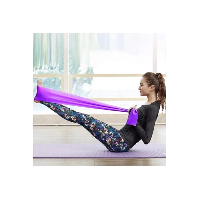 1 Adet Pilates Bandı Jimnastik Plates Lastiği 90x7,5 cm Egzersiz Aerobik Bant Orta Boy