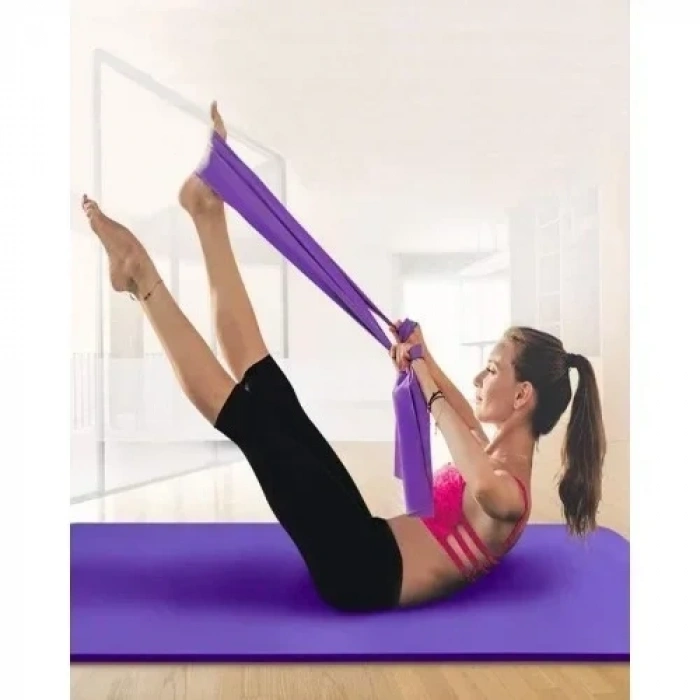 1 Adet Pilates Bandı Jimnastik Plates Lastiği 90x7,5 cm Egzersiz Aerobik Bant Orta Boy