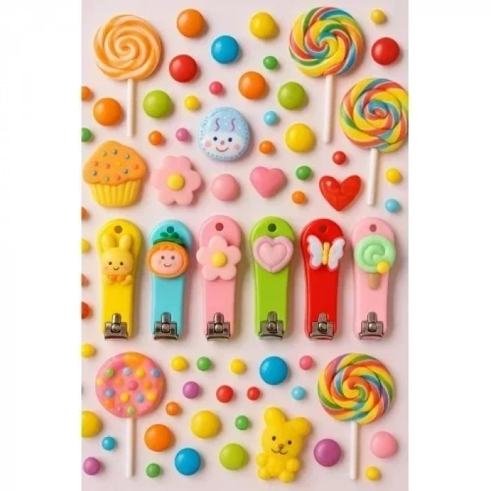 1 Adet Sevimli Çocuk Tırnak Makası Seti – Renkli ve Güvenli Karakterli Tırnak Çakısı