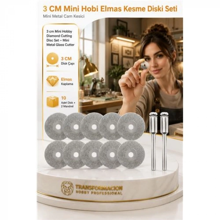 10 ADET  30  mm Elmas Kesici Disk Seti, Mini Cam Metal Ahşap Kesme Ucu 723233