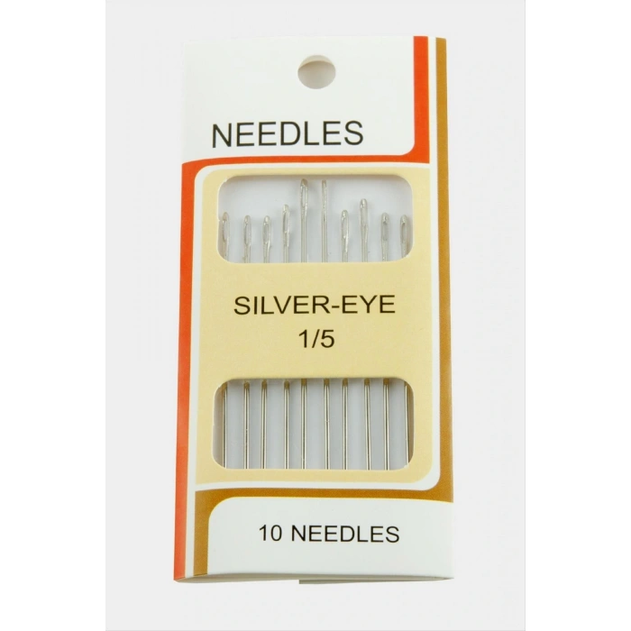 10 Adet Gümüş Dikiş İğnesi