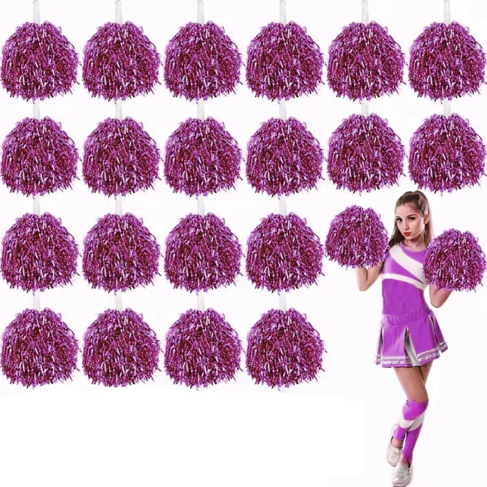 10 Çift ( 20 Adet ) Pembe Renk 23 Nisan 19 Mayıs 29 Ekim Okul Gösteri Ponponları