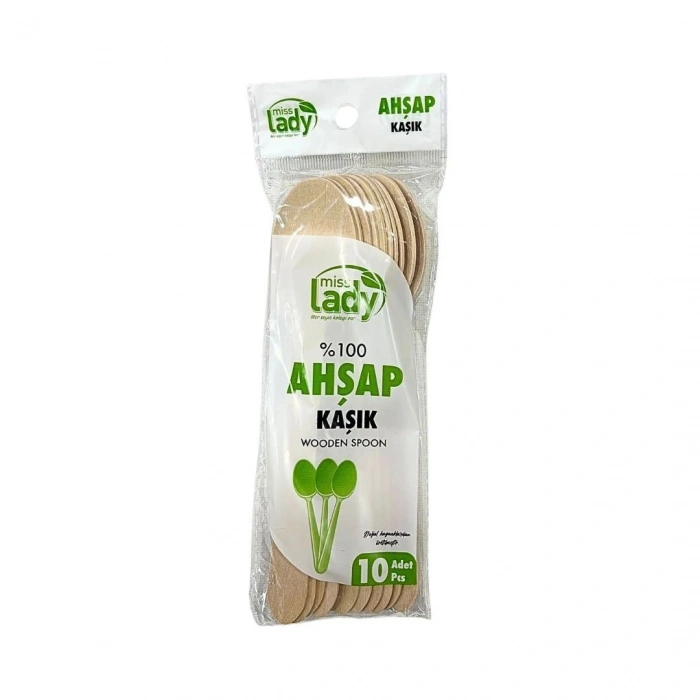 10li Lüks Ahşap Kaşık