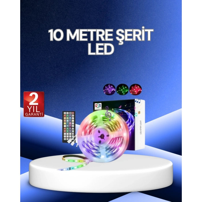 10 Metre Smart Şerit Led Bluetooth Telefon Kontrollü USB Enerjili