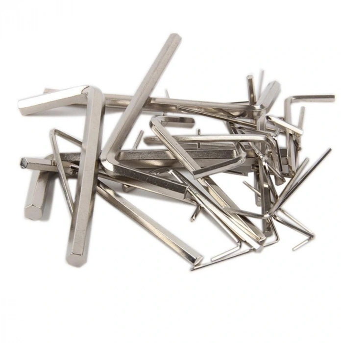 10 Parça Çelik Alyan Seti Kısa Düz Köşe Alyan Anahtar Takımı (4887)