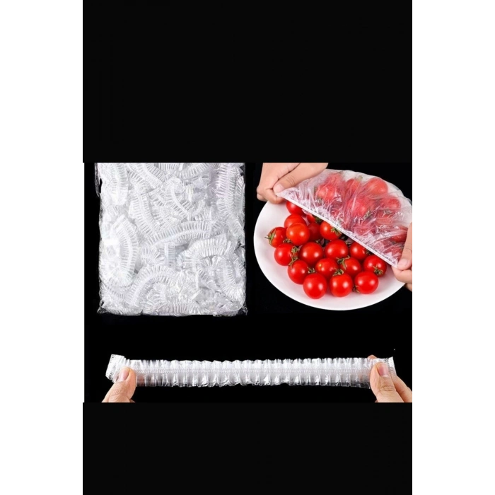 100 Adet Tazelik Koruyucu Tabak Tencere Gıda Bonesi  Çok Amaçlı Pratik Kapak Tencere Bonesi