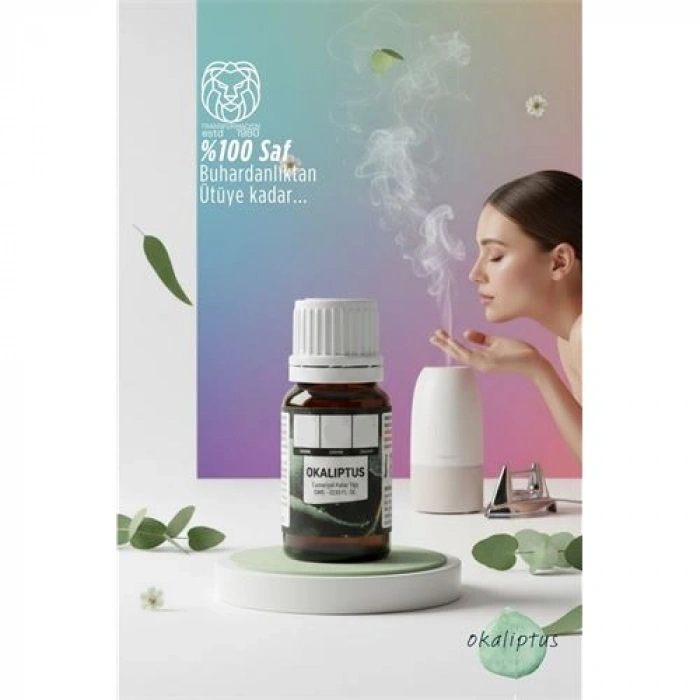 %100 Saf ve Yoğun Okaliptus Çiçeği Esansı -Ütü, Buhardanlık ve Koku Makineleri İçin 10 ml