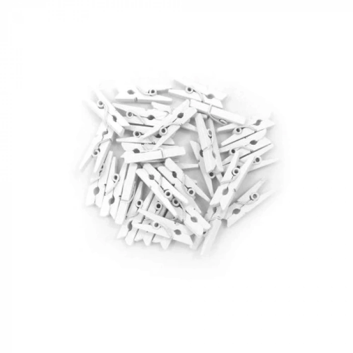 1000 Adet Beyaz Ahşap Mandal 2.5cm