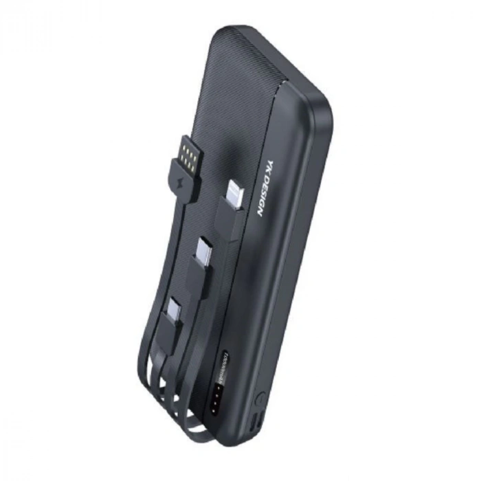 10000 mAh Micro Type-C USB Lightning 4 Kablolu Hızlı Kablosuz Şarj Powerbank (4887)