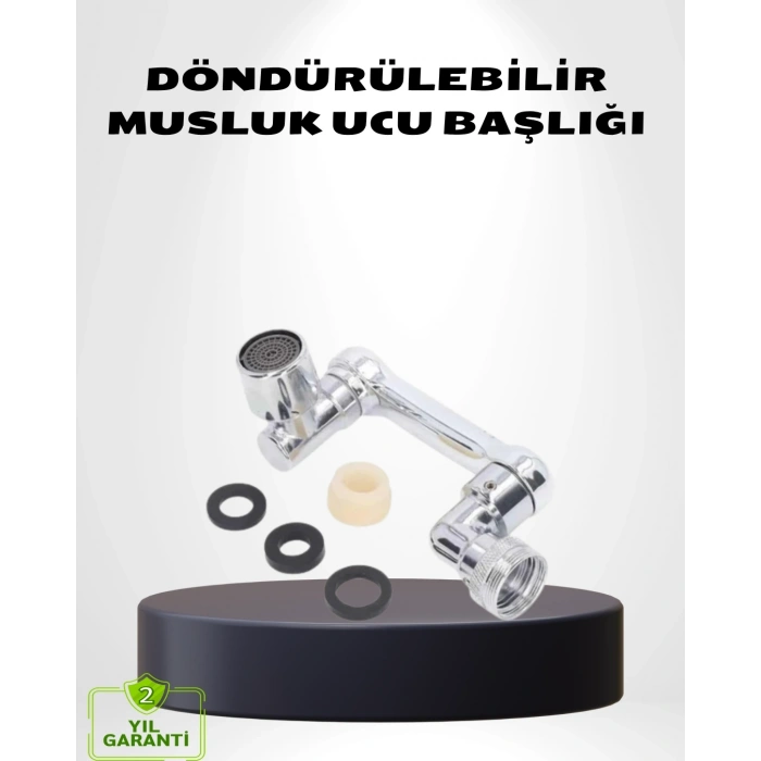 1080° Dönebilen Musluk Ucu – Su Tasarruflu, Esnek Ve 360° Çift Eksenli Başlık (kopya)
