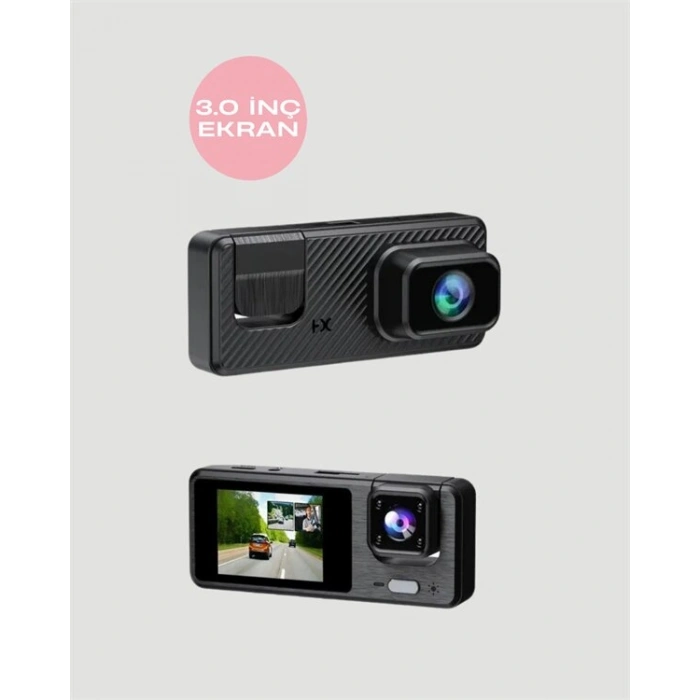 1080p 3 Kameralı Araç Dvr – Döngü Kayıt Ve Geri Görüş Özellikli