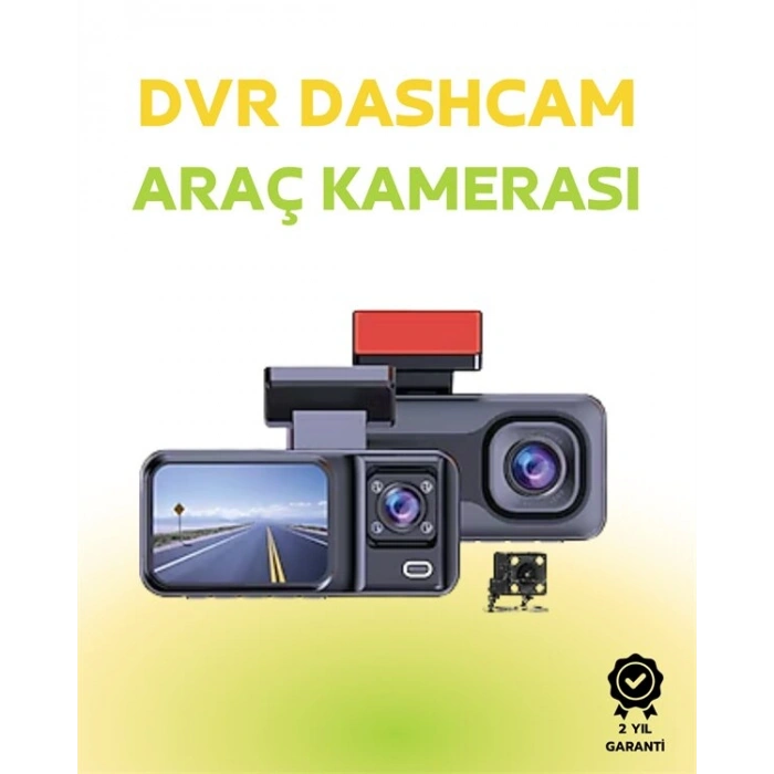 1080p Ön 720p Arka Ve İç Kamera İle %100 Kapsama – Gece Görüşlü Araç Kamerası