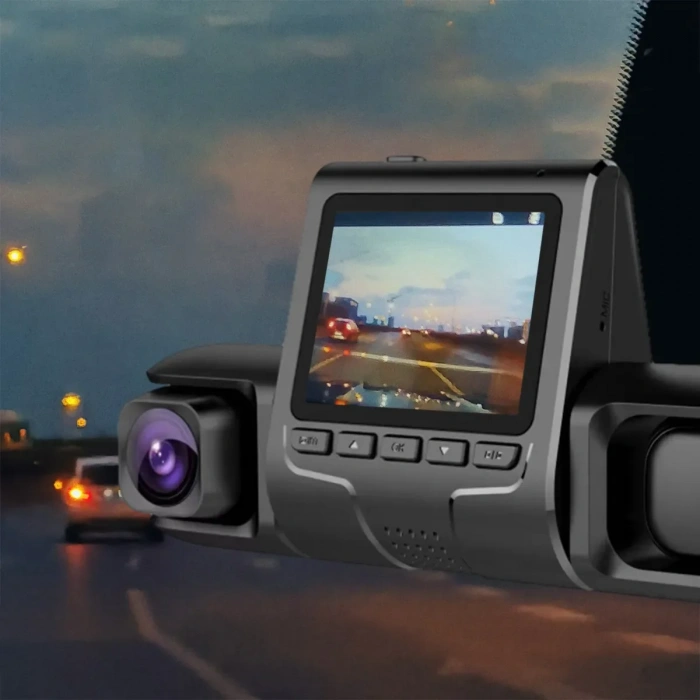 1080P Üçlü Lens Araba Dash Cam Dashcam Ön İç &amp; Arka HD Araba DVR 120 ° Açı Döngü Kaydı Yerçekimi Sensörü (4887)