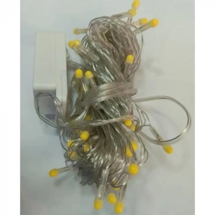 10m 100 Led Damla Uçlu Led Işık Beyaz Işık Şeffaf Kablo