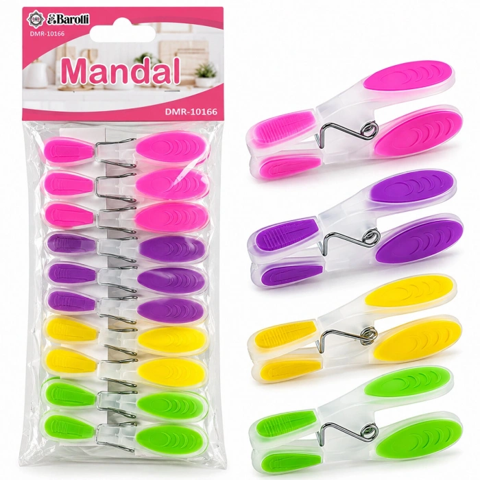 10PCS RENKLİ SİLİKON AĞIZ - BAS-AÇ ŞEFFAF PLASTİK MANDAL (4887)