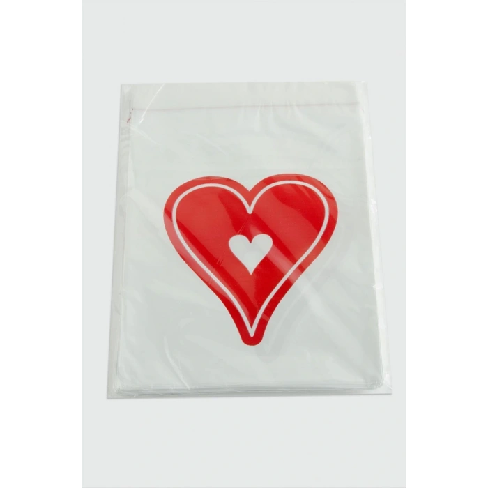 11*17 Kalp Sedef Poşet Paketi 100 Adet