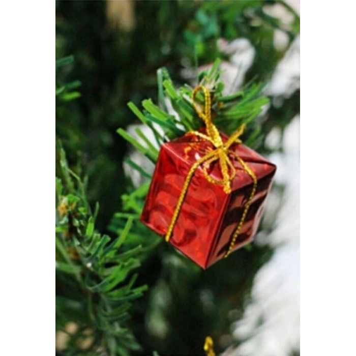 12 Adet Hediye Paketi  Renkli Noel  Yılbaşı Çam Ağacı Süsü 3 cm