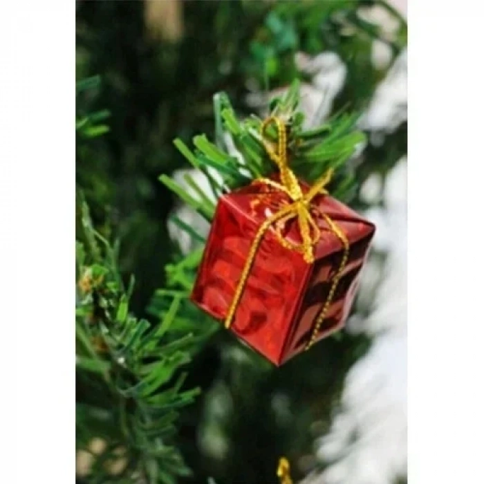 12 Adet Hediye Paketi Renkli Noel Yılbaşı Çam Ağacı Süsü 3 cm